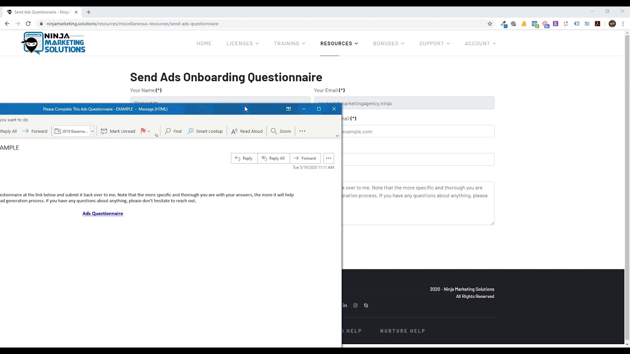 Send Ads Management Questionnaire